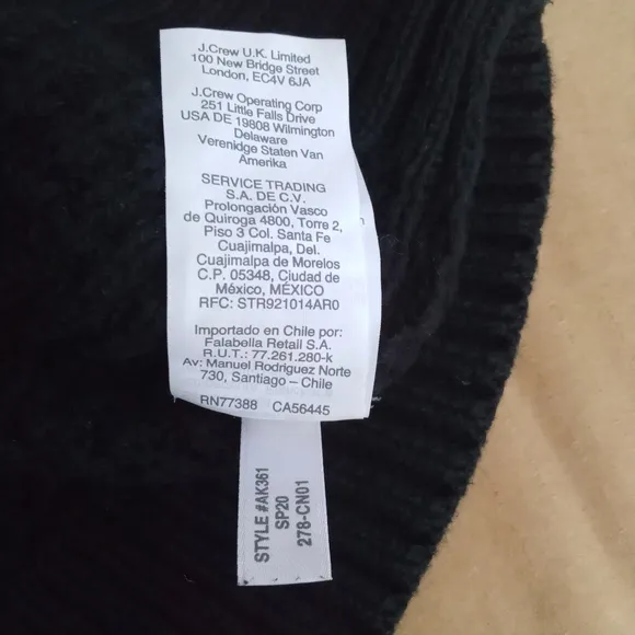 Women's J. Crew Ribbed Black V Neck Sweater Puff Sleeves Size Small