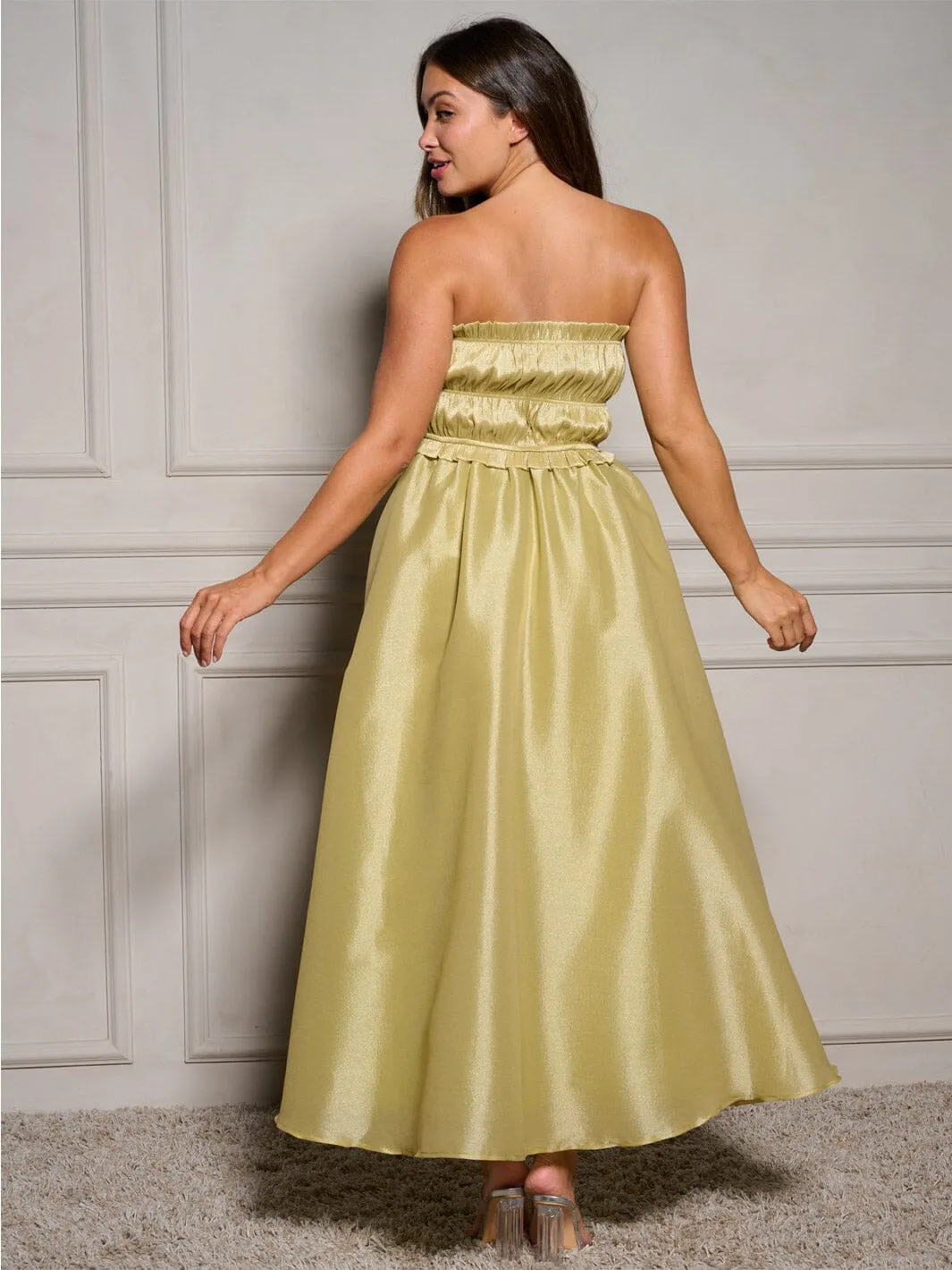 WOMEN'S SLEEVELESS SMOCK FIT & FLARE MAXI DRESS