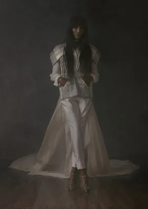 Wool Vest, Silk Chiffon Blouse, & Silk Faille Trouser | Spring/Summer 2019