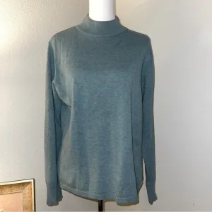 Woolrich 100% Wool Mock Turtleneck Sweater in Aquifer Heather | L