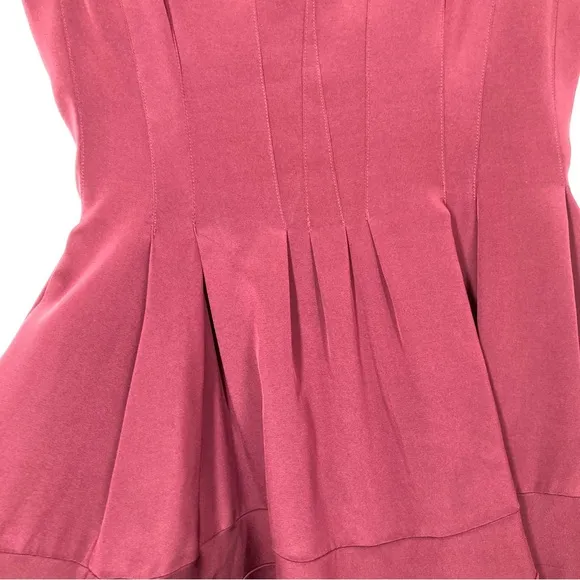 Zac Posen women's Wool Dress 4 Red Short Sleeve Fit-And Flare Dress