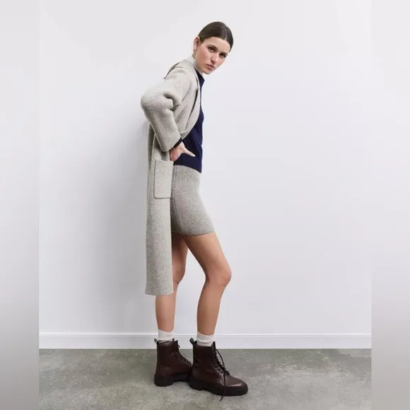 ZARA BASIC WOOL BLEND KNIT MINI SKIRT