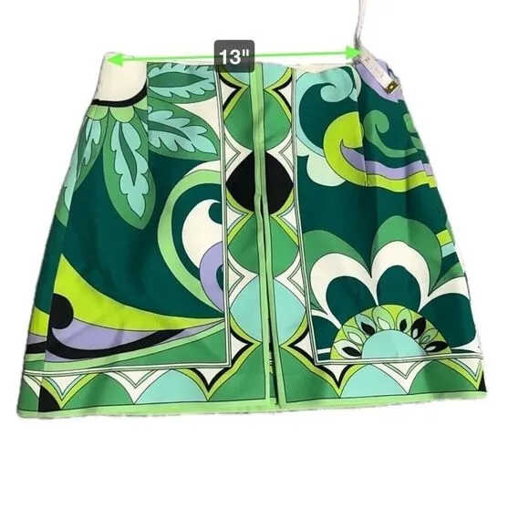 ZARA Green Paisley Flower 70S Look Mini Skirt NWOt Size S