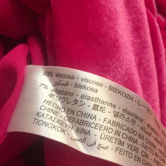 Zara velvet ruched gathered pink fuchsia mini skirt sz.XS